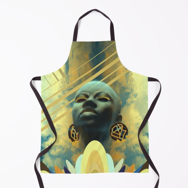 Item preview, In the clouds digital art ocher pale yellow blue designed and sold by Susanne Margarete Lutz.