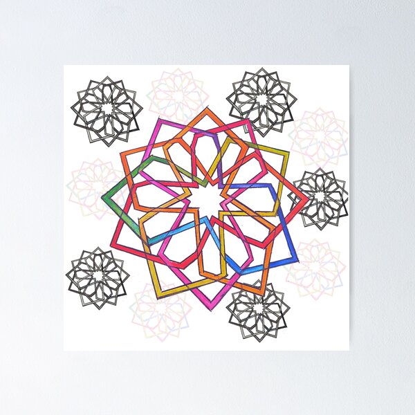 Item preview, Islamic Geometric Art Inspired Colourful Design designed and sold by Saf-Lo.