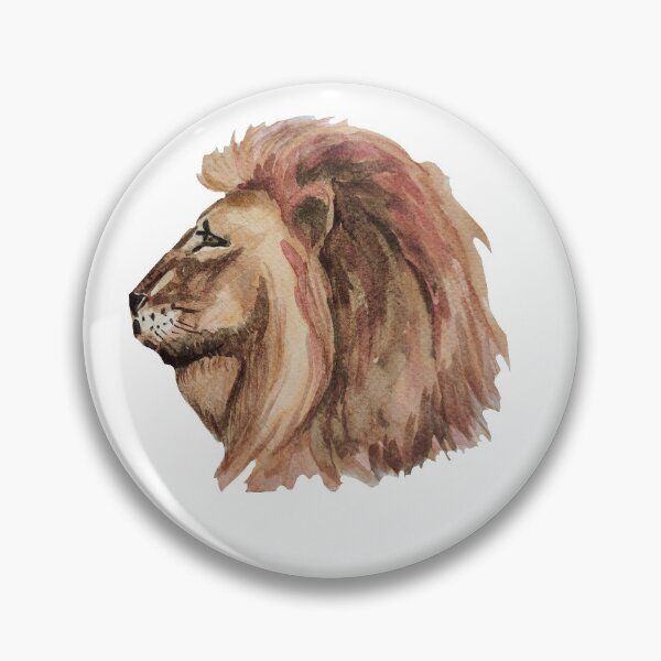 Item preview, Lion's head watercolors pattern, lion pattern, roaring lion, roar designed and sold by Ala Lopatniov.