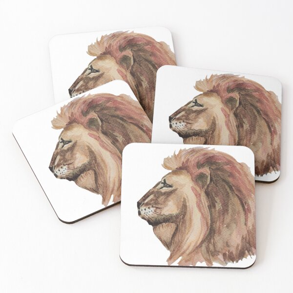 Item preview, Lion's head watercolors pattern, lion pattern, roaring lion, roar designed and sold by Ala Lopatniov.