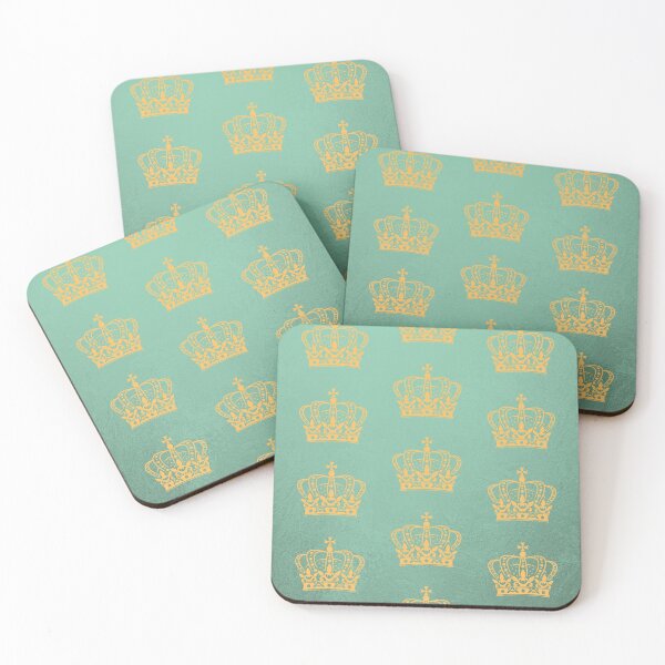 Item preview, Royalty gold crown on green pattern designed and sold by whitecity.
