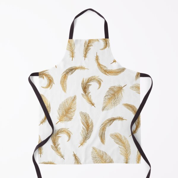Item preview, Minimalist line art shiny glitter gold feather pattern designed and sold by CynthiaGraphics.