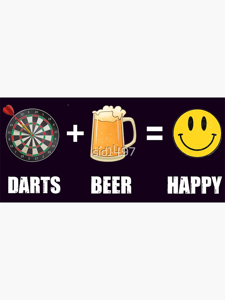 "Darts and beer make me happy funny darts player" Sticker for Sale by