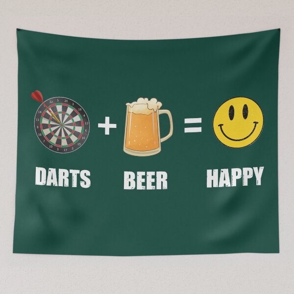 Item preview, Darts and beer make me happy - funny darts player designed and sold by SidTastic .