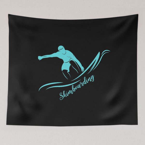 Item preview, Born to Surf - Turquoise Surfboarder Surfing and Addicted to Skimboarding  designed and sold by Ilana Khoshsima.