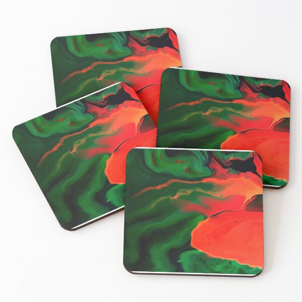Item preview, Green and Red Liquid Marble Texture - Marble Abstract Art designed and sold by SoccaTamam.