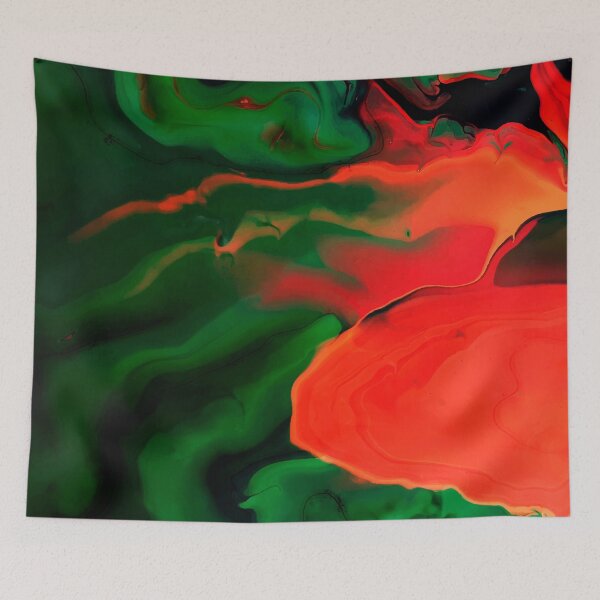Item preview, Green and Red Liquid Marble Texture - Marble Abstract Art designed and sold by SoccaTamam.