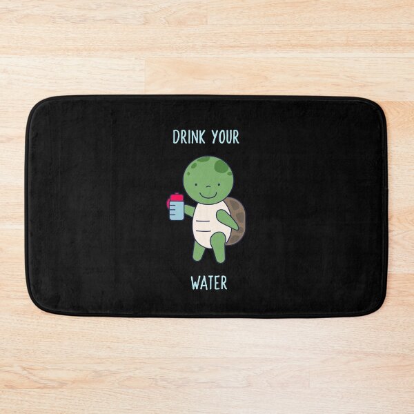 Item preview, Drink Your Water - cute turtle with it's water bottle designed and sold by GLwithUs.