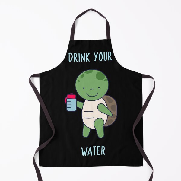 Item preview, Drink Your Water - cute turtle with it's water bottle designed and sold by GLwithUs.