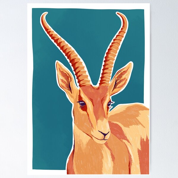 Item preview, The red gazelle - Pencil illustration designed and sold by JustineLecouffe.