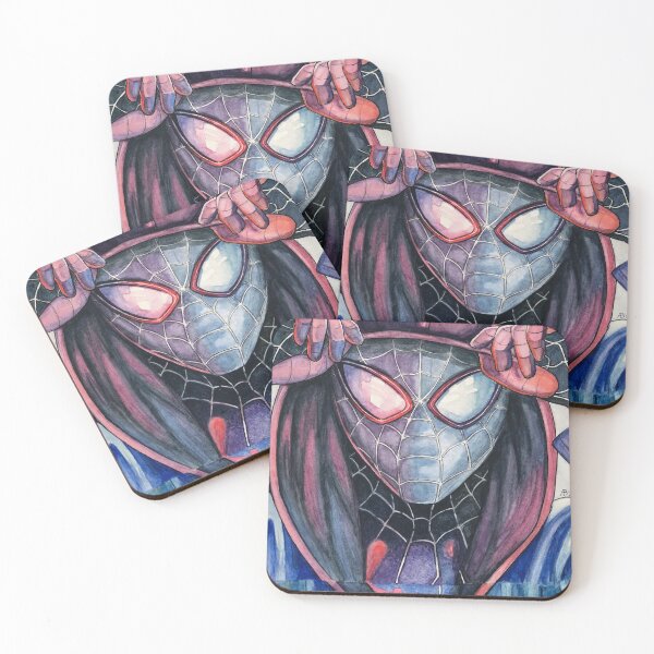 Item preview, Watercolor painting of spider superhero in a hoodie designed and sold by AnnaDoesHerArt.