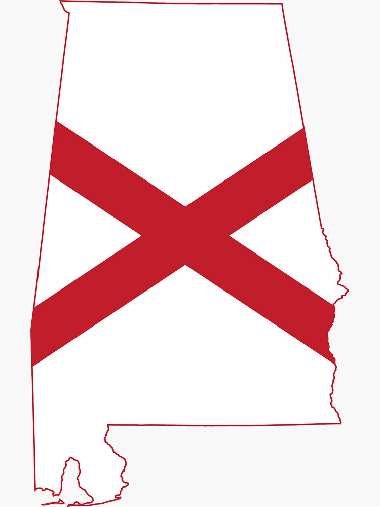"Flag Map of Alabama " Sticker for Sale by abbeyz71 Redbubble