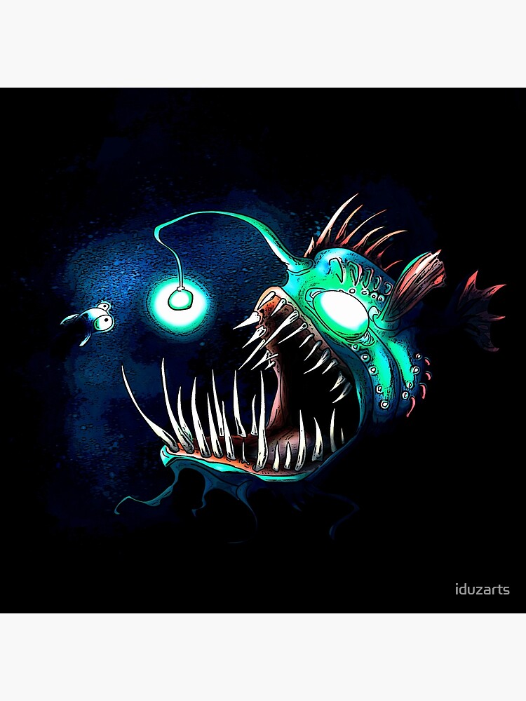 Angler Fish with Background Poster for Sale by iduzarts