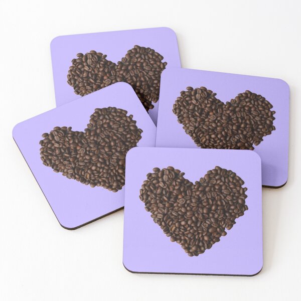 Item preview, Coffee Bean Heart, purple background designed and sold by SquishStitches.