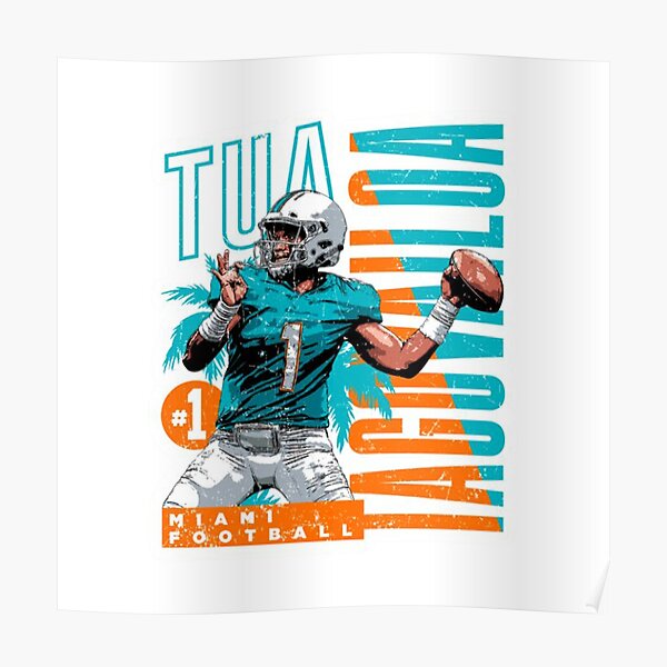 Tua Tagovailoa Miami Dolphins Jersey Number Art 1 Poster by Joe Hamilton -  Fine Art America