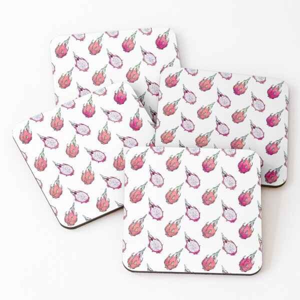 Item preview, Tropical Dragon Fruit Halves White Pattern designed and sold by NdesignTrend.