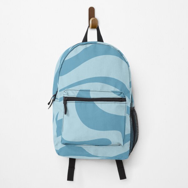 Item preview, Retro Modern Liquid Swirl Abstract Pattern Square in Light Cerulean Blue designed and sold by kierkegaard.