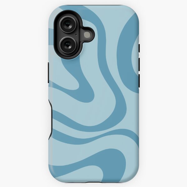 Item preview, Retro Modern Liquid Swirl Abstract Pattern Square in Light Cerulean Blue designed and sold by kierkegaard.