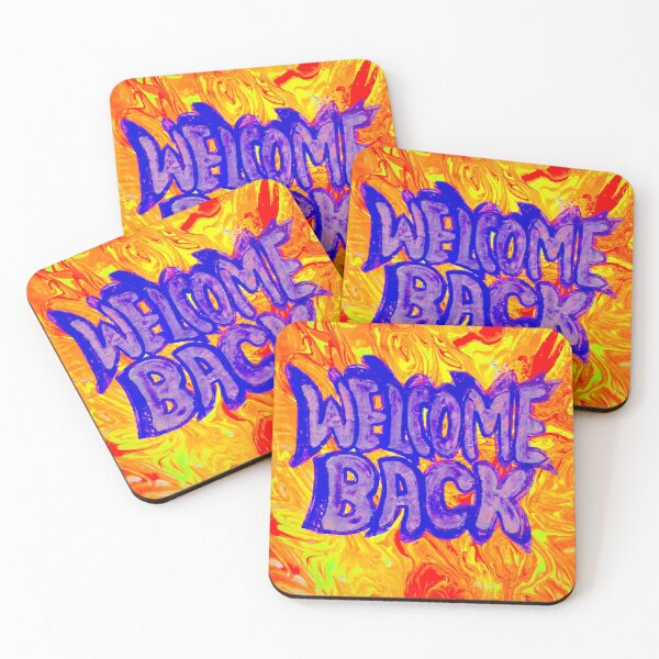 Item preview, WELCOME BACK, Red And Yellow Painting, under UV light  designed and sold by Andrew Morrell.