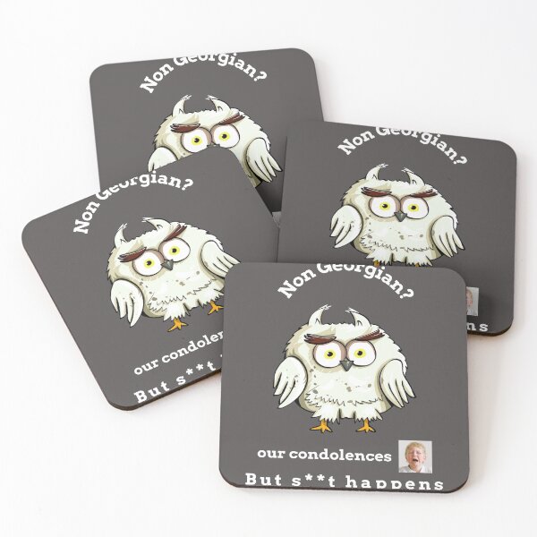 Item preview, "Condolences to non Georgian"  (white text owl) designed and sold by skoumpourdides.