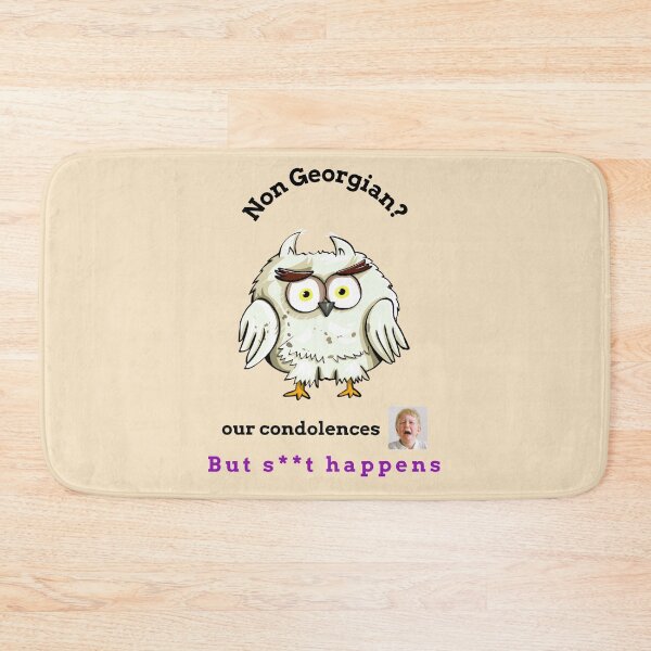 Item preview, "Condolences to non Georgian"  (black text owl) designed and sold by skoumpourdides.