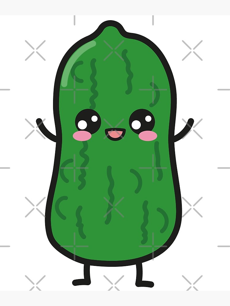 "Cute Pickle Funny Kawaii Sweet" Poster by qualishirts Redbubble