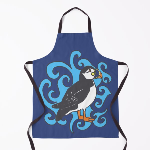 Item preview, Puffin in Blue Swirls designed and sold by Moti Black.