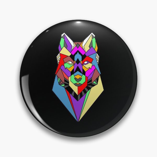 Item preview, geometric colorfull wolf designed and sold by sami123456.