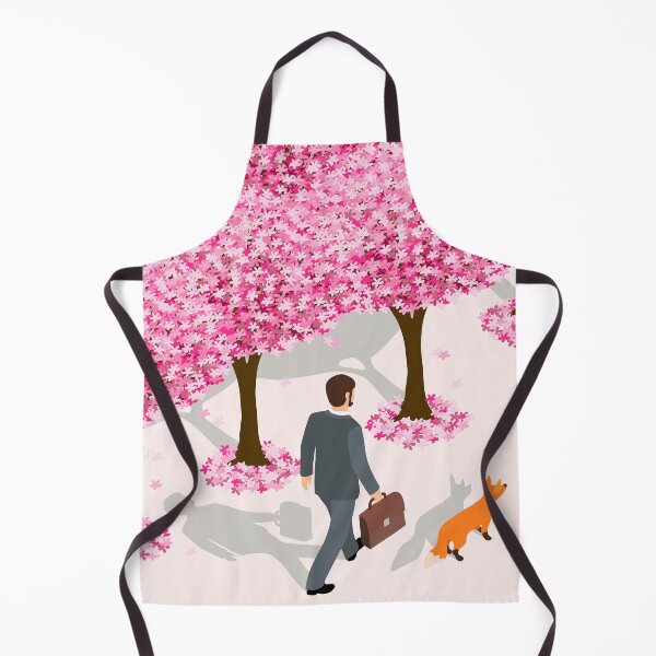 Aperçu de l'œuvre  Illustration vectorielle d'un homme d'affaires isométrique et d'un renard marchant seul dans une allée de fleurs de cerisier créée et vendue par Familyshmot.