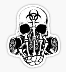 Biohazard Zombie Skull F U Sticker