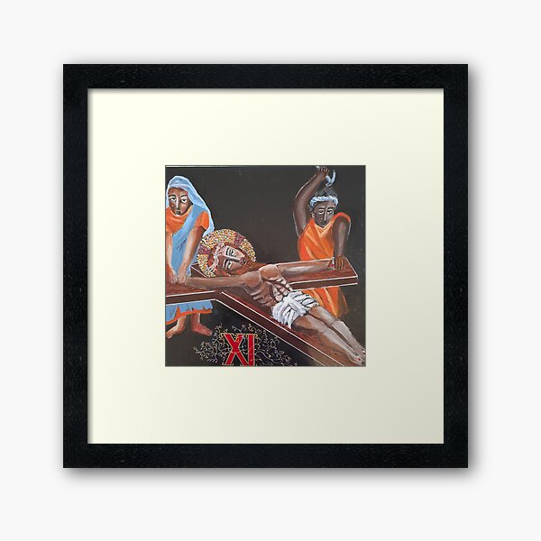 JESUS NAILED TO THE CROSS ICON Framed Art Print
