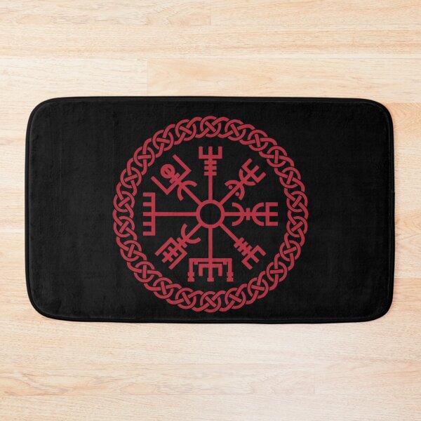 Item preview, Nudo de brújula vikinga pagana nórdica roja Vegvisir designed and sold by BluePagan.