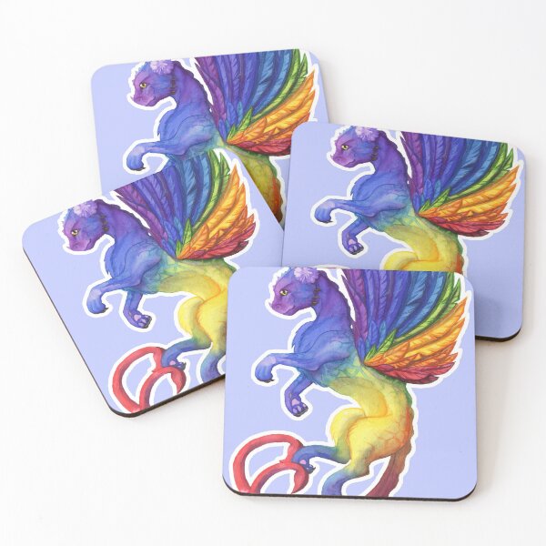 Item preview, Watercolour Rainbow Dragon with an Outline designed and sold by InQ-Ai.