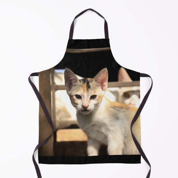 Item preview, A kitten looking at the camera and the mother cat standing behind the child designed and sold by FCEalin.
