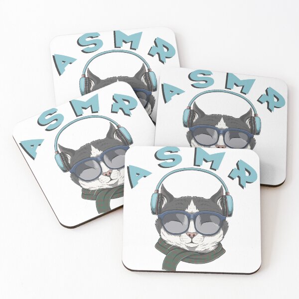 Item preview, ASMR Cat with Headphones and Glasses designed and sold by MagicStrawberry.