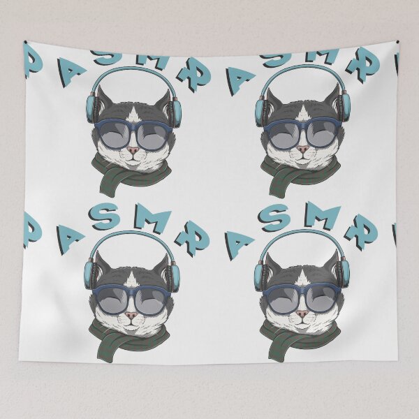 Item preview, ASMR Cat with Headphones and Glasses designed and sold by MagicStrawberry.