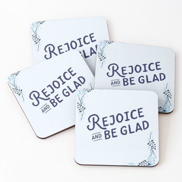 Item preview, Cute Blue Rejoice and Be Glad Typography designed and sold by Dream Big! by E. H..