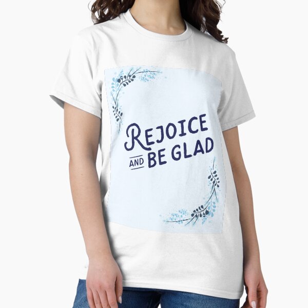 Item preview, Cute Blue Rejoice and Be Glad Typography designed and sold by Dream Big! by E. H..
