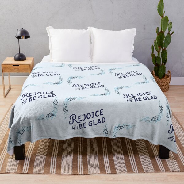 Item preview, Cute Blue Rejoice and Be Glad Typography designed and sold by Dream Big! by E. H..