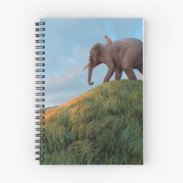 Item preview, dog rides an elephant across the field  designed and sold by Mike Kiev art.