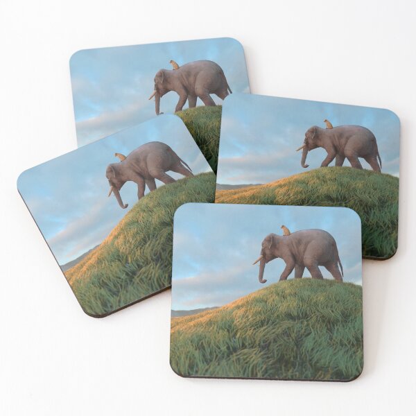Item preview, dog rides an elephant across the field  designed and sold by Mike Kiev art.