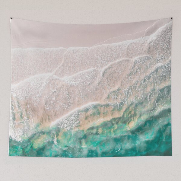 Item preview, Green Ocean Blue Waves Summer Landscape Sandy Beach designed and sold by Wizardofpizza.