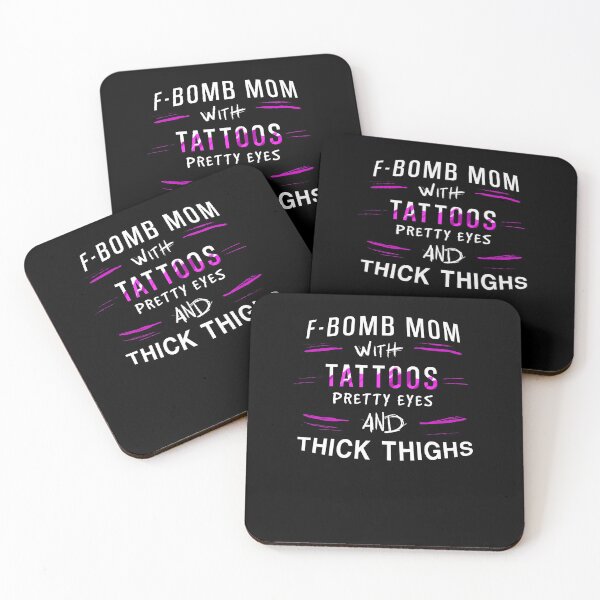 Item preview, F-bomb mom with tattoos, pretty eyes and thick thighs - White and Purple designed and sold by OooiChris.