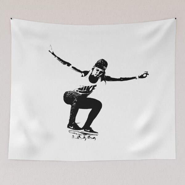 Item preview, Vector art of a skatergirl during a skateboarding trick designed and sold by graphicassault.