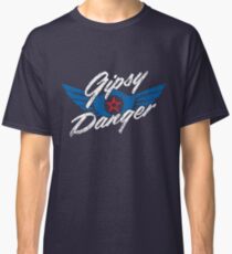 Gipsy Danger Distressed Logo in White Classic T-Shirt