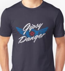 Gipsy Danger Distressed Logo in White Unisex T-Shirt