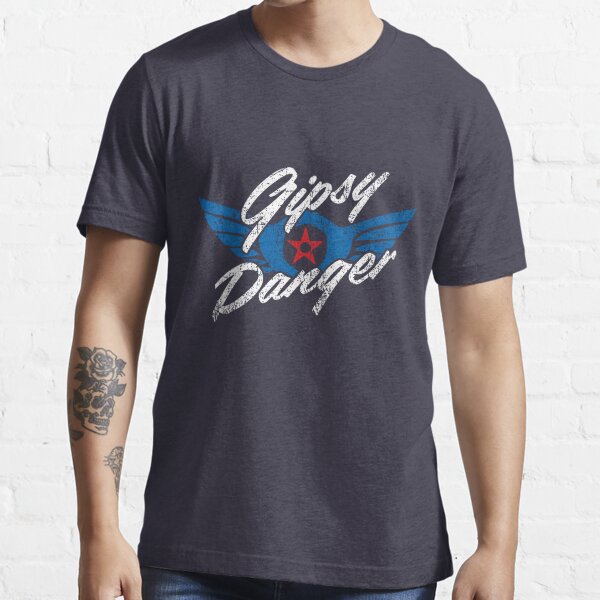 Gipsy Danger Distressed Logo in White Essential T-Shirt
