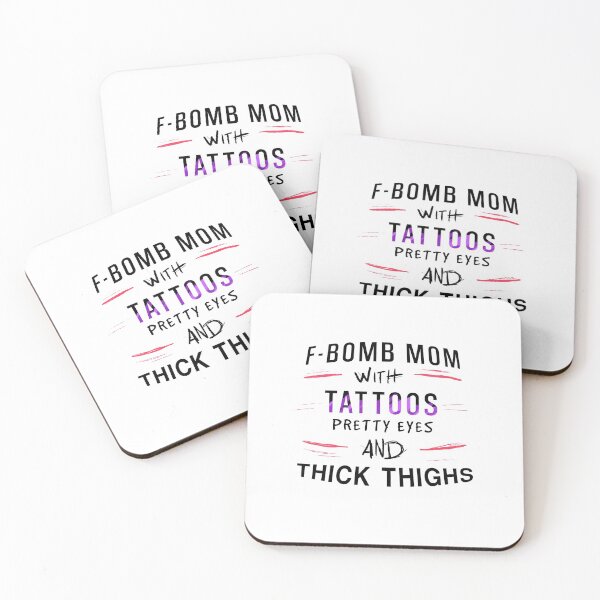 Item preview, F-bomb mom with tattoos, pretty eyes and thick thighs - Black and Purple designed and sold by OooiChris.