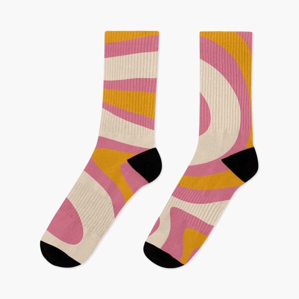 Item preview, 60s 70s Swirls Abstract Pattern in Thulian Pink, Orange Ochre, and Cream designed and sold by kierkegaard.