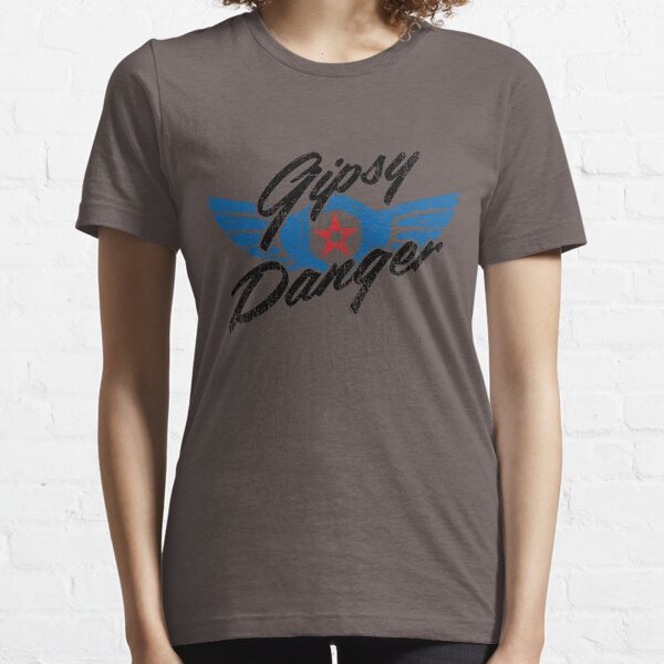 Gipsy Danger Distressed Logo in Black Essential T-Shirt